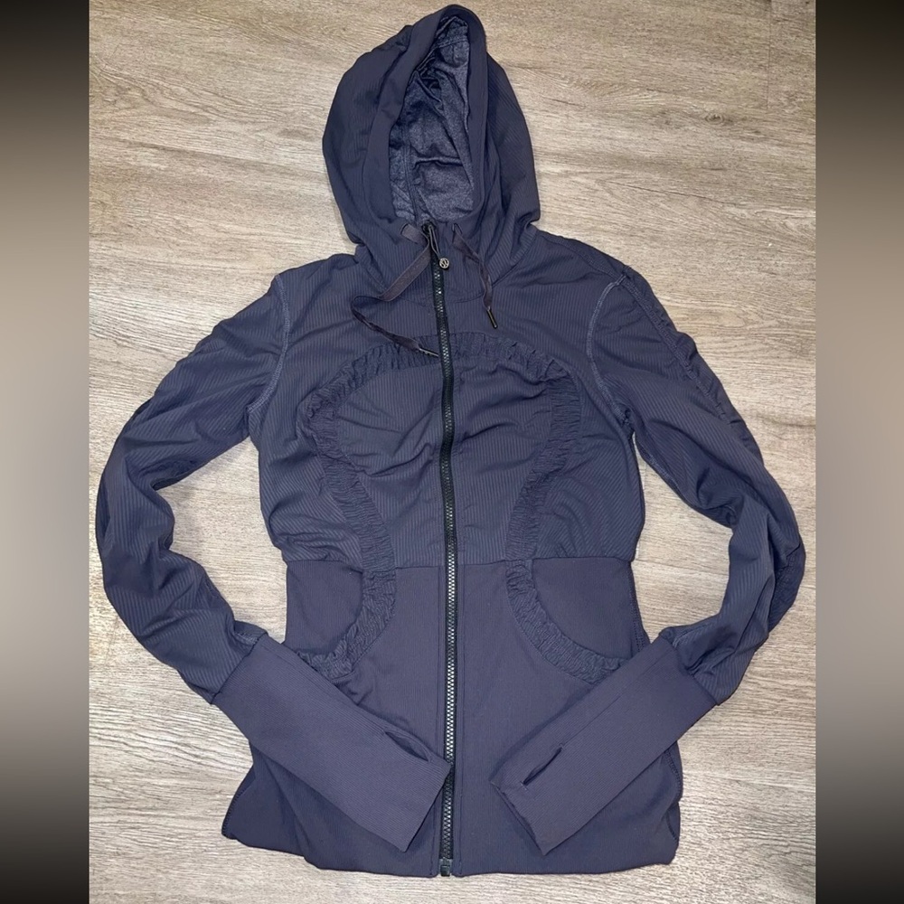 Lululemon Athletica Reversible Dance Studio Hoodie Jacket Gray Size 6